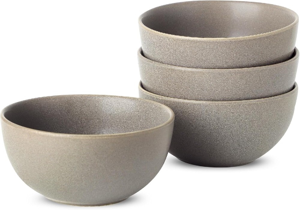 Cereal Bowls Set of 4, 24 oz Ceramic Bowls for Kitchen, Stoneware Soup Bowls for Salad, Ramen, Snack, Dessert, Unique Housewarming Gift, Dishwasher Microwave Safe, Matte Gray