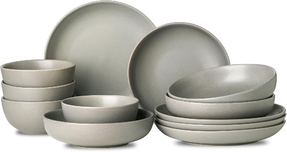 Stonware Dinnerware Sets, Ceramic Plate and Bowl Sets, 10