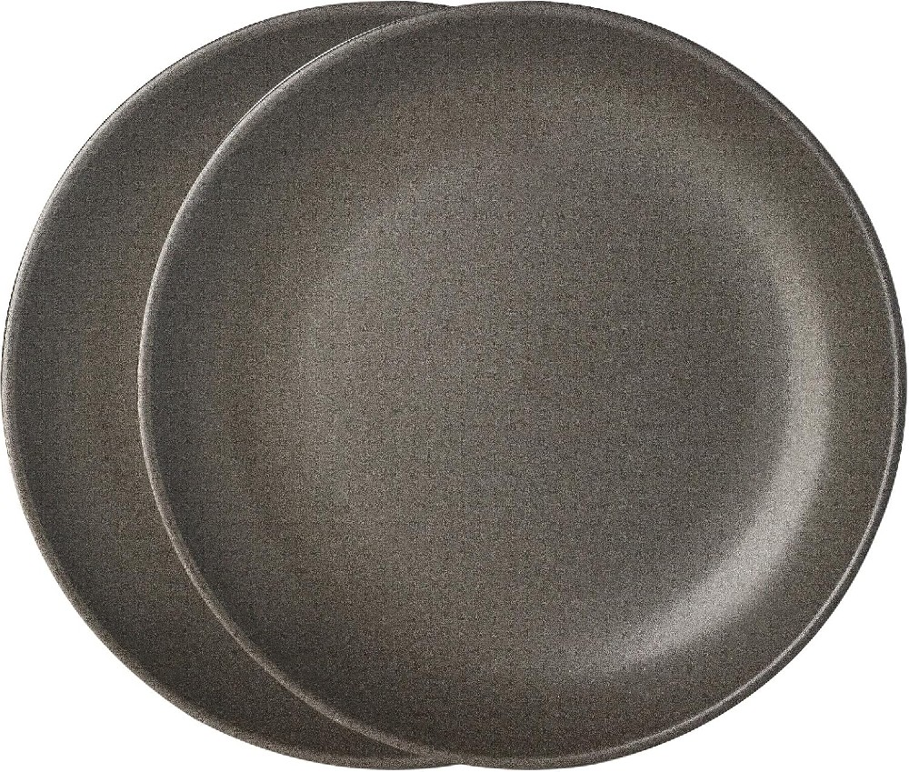 Dinner Plates Set of 2, 10 Inch Stoneware Dinnerware Dish Set for Kitchen, Large Serving Plates for Pasta Steak Assorted, Scratch Resistant, Microwave & Dishwasher Safe, Matte Black