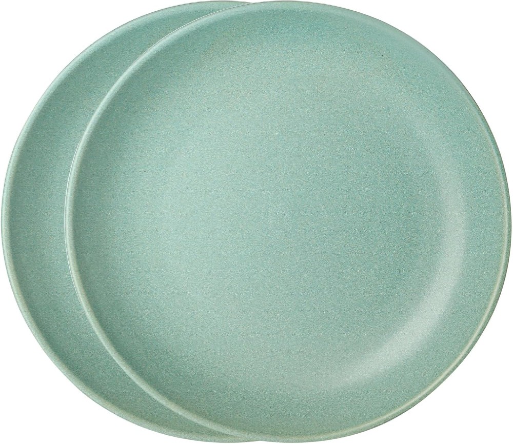 Dinner Plates Set of 2, 10 Inch Large Plates Set for Kitchen, Stoneware Dinnerware Plates for Pasta Salad Steak Dinner, Scratch Resistant, Microwave & Dishwasher Safe, Matte Turquoise