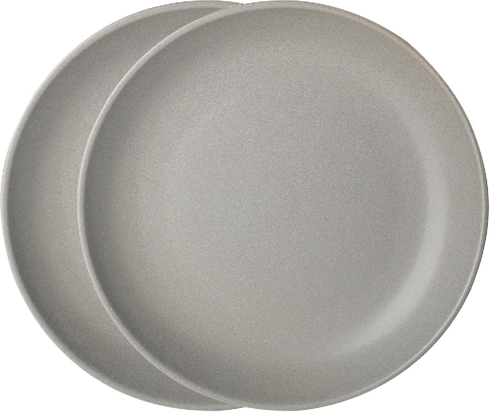 Ceramic Dinner Plates Set of 2, 10 Inch Large Serving Dish for Kitchen, Stoneware Dinnerware Plates for Pasta Salad Steak Pizza, Scratch Resistant, Microwave & Dishwasher Safe, Matte Gray